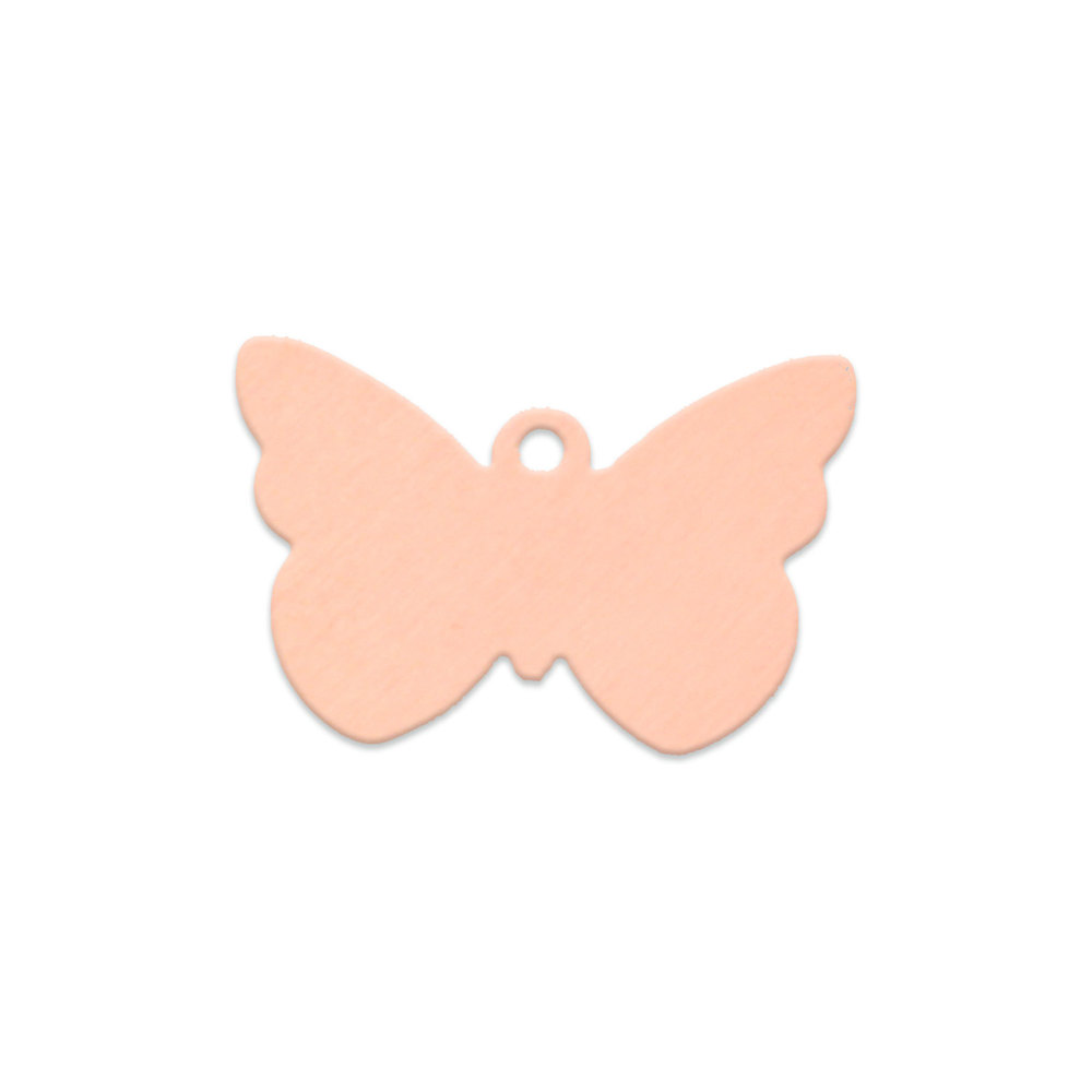 Metal Stamping Blanks Copper Butterfly with Hole, 18 Gauge